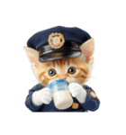 警察現場ねこ(文字なし)#3（個別スタンプ：6）