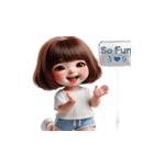 ボブヘアの女の子 - 人生諦めた（個別スタンプ：2）