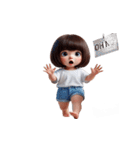 ボブヘアの女の子 - 人生諦めた（個別スタンプ：3）