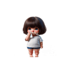 ボブヘアの女の子 - 人生諦めた（個別スタンプ：4）
