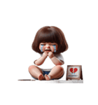 ボブヘアの女の子 - 人生諦めた（個別スタンプ：6）