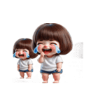 ボブヘアの女の子 - 人生諦めた（個別スタンプ：13）