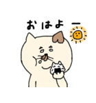 カフェオレカラーのネコスタンプ（個別スタンプ：6）