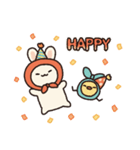 ほっかむりうさぎとひよこ（個別スタンプ：22）