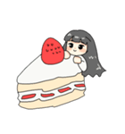 女の子と食べ物っ（個別スタンプ：1）