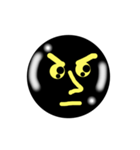 いろいろな顔の表情 ブラックバージョン（個別スタンプ：18）