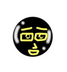 いろいろな顔の表情 ブラックバージョン（個別スタンプ：30）