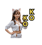仮装女子_猫耳応援団_野球編2（個別スタンプ：36）