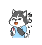 シベリアンハスキーの夏雪遊び（個別スタンプ：14）
