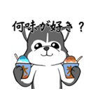 シベリアンハスキーの夏雪遊び（個別スタンプ：15）