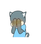 灰色猫のあまやどり（個別スタンプ：22）