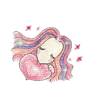 表情アレンジ組み合わせ出来るふんわり乙女（個別スタンプ：3）