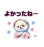 ふわふわポメラニアン パーカー編（個別スタンプ：13）