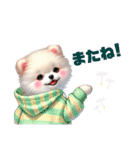 ふわふわポメラニアン パーカー編（個別スタンプ：40）