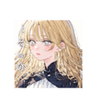 意味ありげな儚い美少女達のスタンプ（個別スタンプ：1）