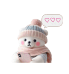 【冬】北欧風しろくま第2弾♡カップル♡愛（個別スタンプ：15）