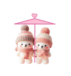 【冬】北欧風しろくま第2弾♡カップル♡愛（個別スタンプ：36）