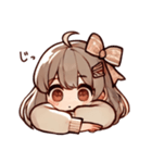人間女の子のスタンプ（個別スタンプ：1）