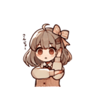 人間女の子のスタンプ（個別スタンプ：24）