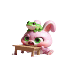 ピンクのカエルうさぎ - 愛の告白（個別スタンプ：32）