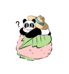 【春】いちご多めの麦わらパンダスタンプ（個別スタンプ：5）