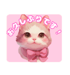 ファンシーにゃんこのあいさつスタンプ（個別スタンプ：3）