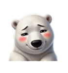 愛らしいシロクマの表情集（個別スタンプ：4）