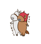 横しか向けないウマたち②（個別スタンプ：2）