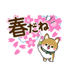 春を感じる♡豆柴・柴犬【デカ文字】（個別スタンプ：6）