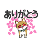 春を感じる♡豆柴・柴犬【デカ文字】（個別スタンプ：14）