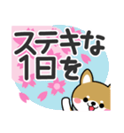 春を感じる♡豆柴・柴犬【デカ文字】（個別スタンプ：22）