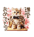 ずっと使える猫とウサギの春の花スタンプ（個別スタンプ：30）