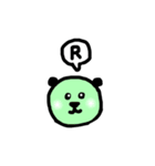 パステルカラー丸顔 Q〜Z（個別スタンプ：3）
