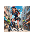 女子自転車ロードレーサー スタンプ！（個別スタンプ：11）