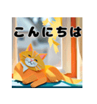 折り紙風 猫スタンプ（AI）（個別スタンプ：2）