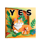 折り紙風 猫スタンプ（AI）（個別スタンプ：20）
