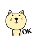 ヘタくそ落書き猫（しろ）（個別スタンプ：18）