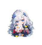 挨拶をするちびキャラ（個別スタンプ：3）