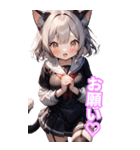 ゆるふわ猫ガールちゃん 学校Ver BIG（個別スタンプ：9）