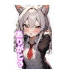 ゆるふわ猫ガールちゃん 学校Ver BIG（個別スタンプ：12）