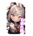 ゆるふわ猫ガールちゃん 学校Ver BIG（個別スタンプ：18）