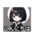 【ちびキャラ編1】ゴスロリ服を着た茶髪娘（個別スタンプ：1）