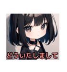 【ちびキャラ編1】ゴスロリ服を着た茶髪娘（個別スタンプ：4）