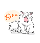 もふもふボディの白猫にゃんこ（個別スタンプ：9）