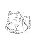 もふもふボディの白猫にゃんこ（個別スタンプ：15）