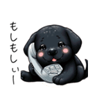 黒ラブのイラスト風 スタンプ（個別スタンプ：11）