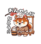 春の挨拶♪しばいぬの「すやきち」（個別スタンプ：1）