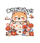 春の挨拶♪しばいぬの「すやきち」（個別スタンプ：7）