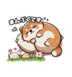 春の挨拶♪しばいぬの「すやきち」（個別スタンプ：16）