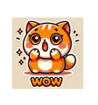 オレンジの猫のスタンプ（個別スタンプ：2）